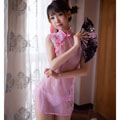 古典迷惑-半透蕾絲旗袍(粉色) FX7935