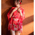 愛火蔓延-雪紡印花和服(紅) FX7061