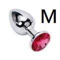 Metal Plug SM鑽石金屬肛塞(銀色,圓形 )鑽石不設選色(中)AP-AL001-M