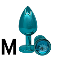 Metal Plug SM鑽石金屬肛塞(藍色,圓形 )鑽石不設選色(中)BLUE-AL001-M