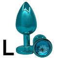 Metal Plug SM鑽石金屬肛塞(藍色,圓形 )鑽石不設選色(大)BLUE-AL001-L