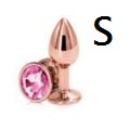 Metal Plug SM鑽石金屬肛塞(香檳金色,圓形 )鑽石不設選色(小)AP-AL001Rose-S