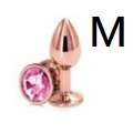 Metal Plug SM鑽石金屬肛塞(香檳金色,圓形 )鑽石不設選色(中)AP-AL001Rose-M