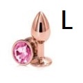Metal Plug SM鑽石金屬肛塞(香檳金色,圓形 )鑽石不設選色(大)AP-AL001Rose-L