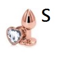 Metal Plug SM鑽石金屬肛塞(香檳金色,心形)鑽石不設選色(小)AP-AL004Rose-S