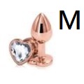 Metal Plug SM鑽石金屬肛塞(香檳金色,心形)鑽石不設選色(中)AP-AL004Rose-M