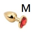 Metal Plug SM鑽石金屬肛塞(金色,心形)鑽石不設選色(中)AP-AL004G-M