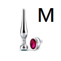 Metal Plug SM鑽石金屬肛塞(尖頭銀色,圓形 )鑽石不設選色(中)AP-AL29-M