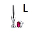 Metal Plug SM鑽石金屬肛塞(尖頭銀色,圓形 )鑽石不設選色(大)AP-AL029-L