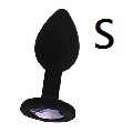 Silicone Plug SM鑽石矽膠肛塞(黑色,圓形 )鑽石不設選色(小)AP-S01-S