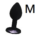 Silicone Plug SM鑽石矽膠肛塞(黑色,圓形 )鑽石不設選色(中)AP-S01-M