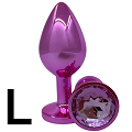Metal Plug SM鑽石金屬肛塞(玫紅色,圓形 )鑽石不設選色(大)ROSE-AL001-L