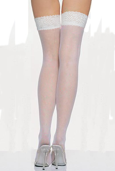 MM9037 - 蕾絲花邊性感絲襪(白色)