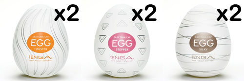 Tenga Ona Eggs 自慰蛋一盤(旋風+霹靂+滑行 各2)