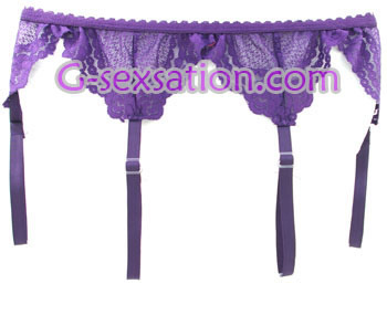 性感扣襪帶-紫色 (1150)