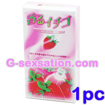 Strawberry 芳香草莓避孕套 - 1 片裝