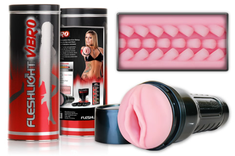 Vibro 電筒罐震動自慰器 - 粉紅陰部觸感型