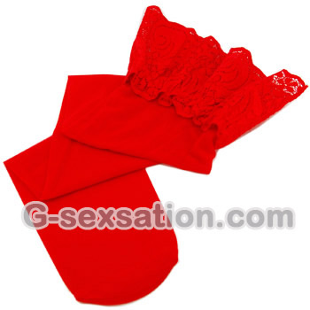 Silk Stockings 蕾絲花邊絲襪(紅色) KM405