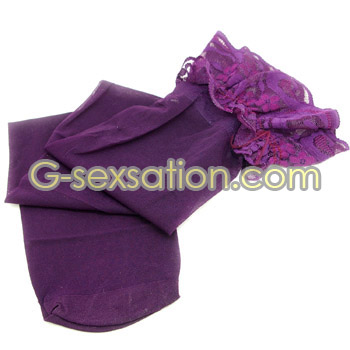 Silk Stockings 蕾絲花邊絲襪(紫色) KM405