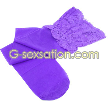 16厘米蕾絲花邊絲襪(紫) KM6729