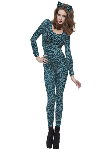 Leopard Print Blue Bodysuit (FV-26814)