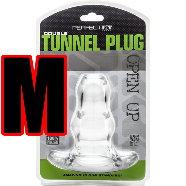 Perfect Fit - Double Tunnel Plug Medium Clear 雙峰隧道-後庭擴張肛塞(透白) M