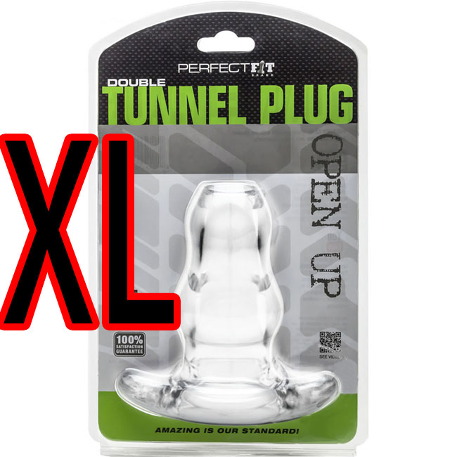 Perfect Fit - Double Tunnel Plug Extra Large Clear 雙峰隧道-後庭擴張肛塞(透白) XL