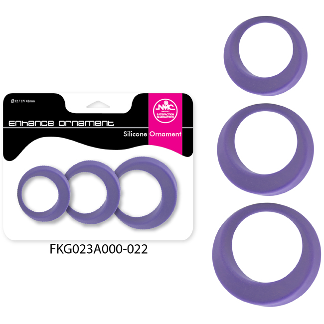 Enhance Ornament Cock Ring Kit Set 矽膠持久環(紫) 3A000-022