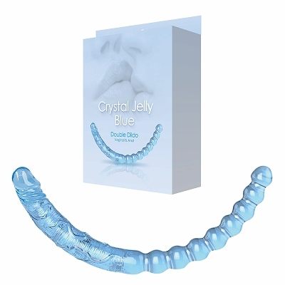 Crystal Jelly Double Dildo 水晶果凍雙頭自慰棒(藍色)