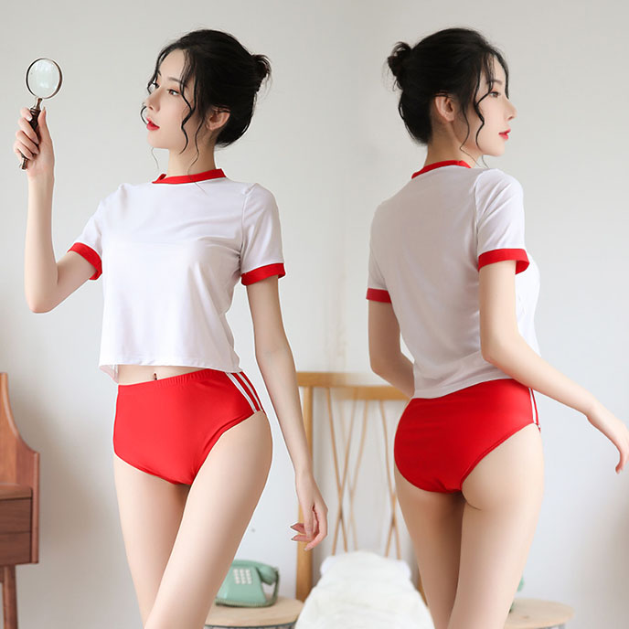 日系運動服-學生體操服(白紅) FX6913