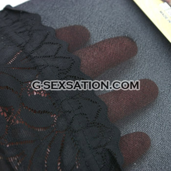 MM9037 - 蕾絲花邊性感絲襪(黑色)