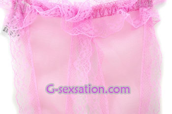 綁帶性感開檔內褲(粉紅色) KM210_5005