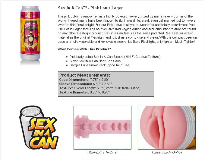 Fleshlight Sex In A Can - Pink Lotus Lager