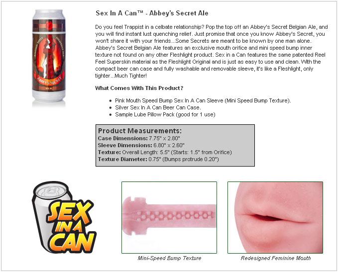 Fleshlight Sex In A Can - Abbeys Secret Ale