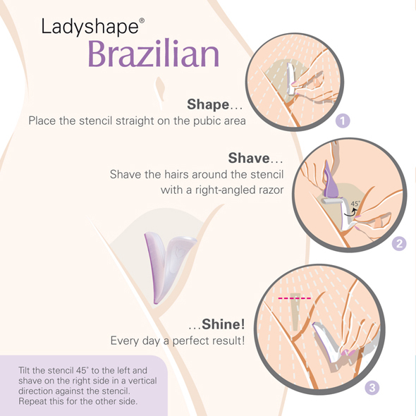 Ladyshape - Brazilian 陰毛修剪輔助器-長方形