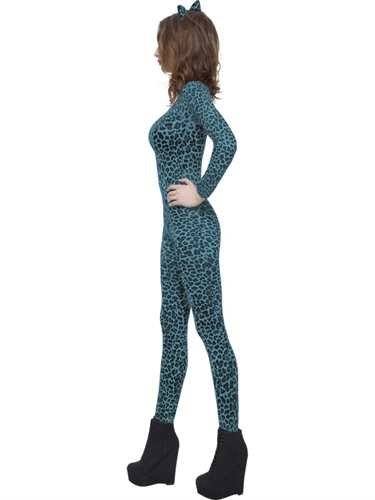 Leopard Print Blue Bodysuit (FV-26814)