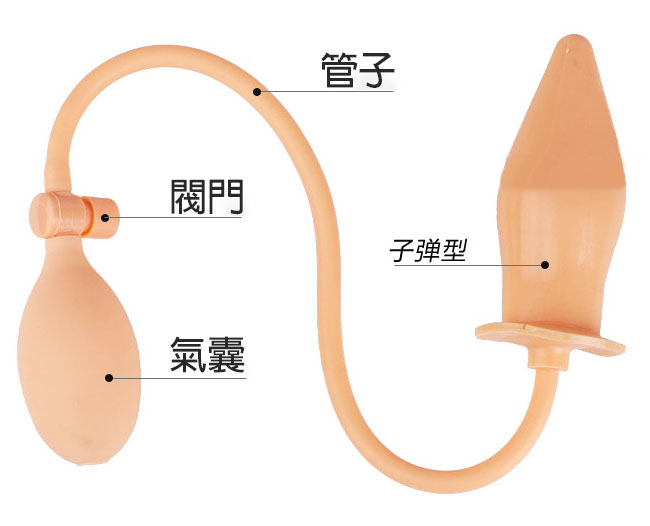 PumpN Play Inflatable Plug 充氣式按摩棒-錐型子彈(膚色)