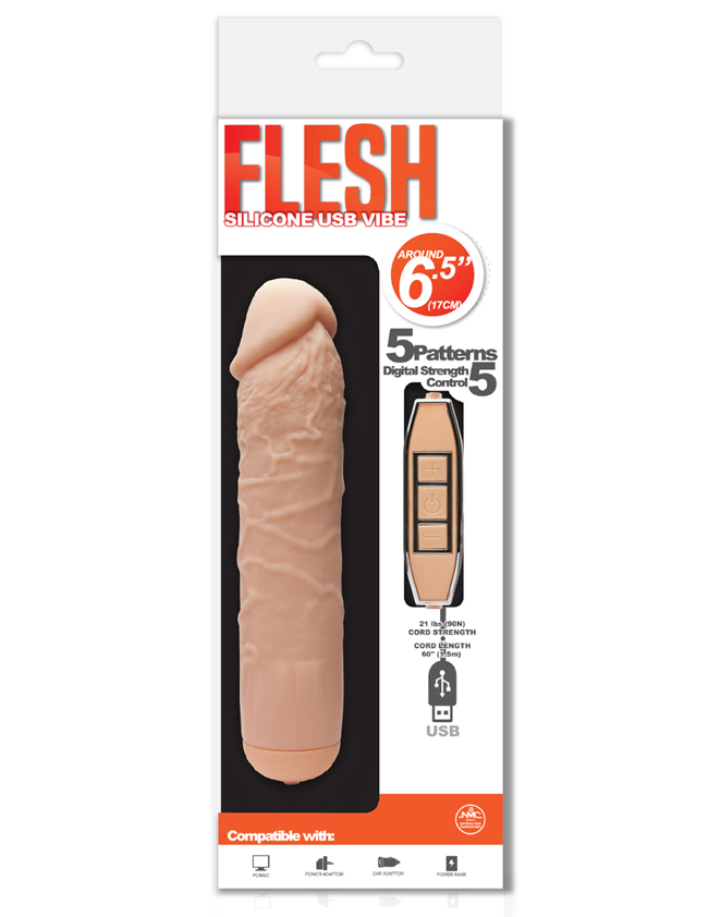 Flesh Silicone Vibrating Dong 6.5 inch 仿真陽具 6.5吋 5B00-001