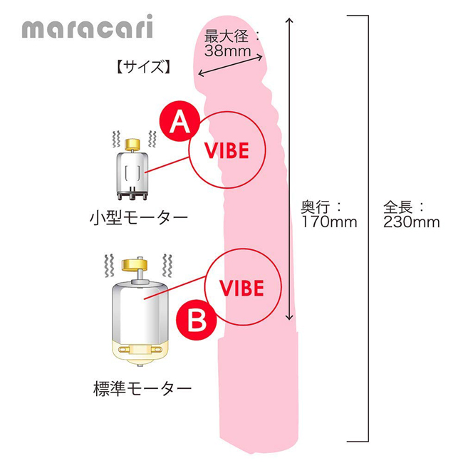 Japanese Vibe Maracari D 日本震動棒-粉紅