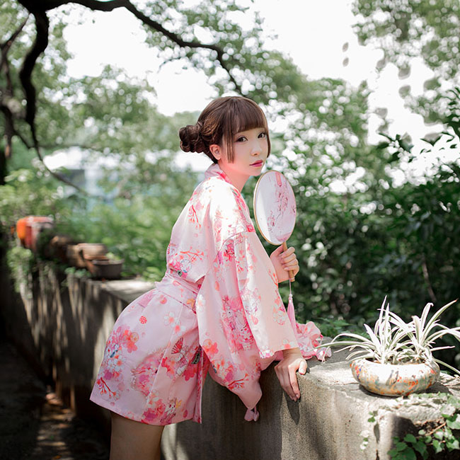 櫻花之戀-羽織印花和服(粉) FX7063