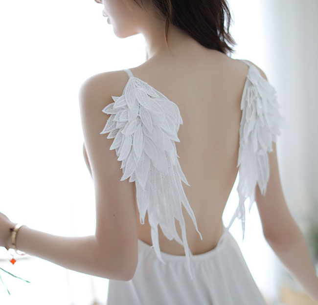 魅力天使-柔情翅膀睡裙(白) FX7812