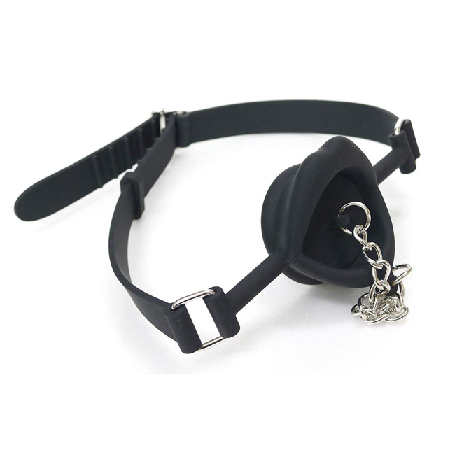 Silicone Mouth Gag With Cap Black 矽膠堵嘴口塞口(黑)