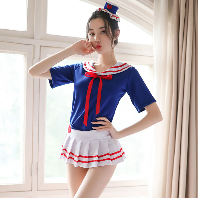 萌系女孩-水手學生服(藍白) FX7961