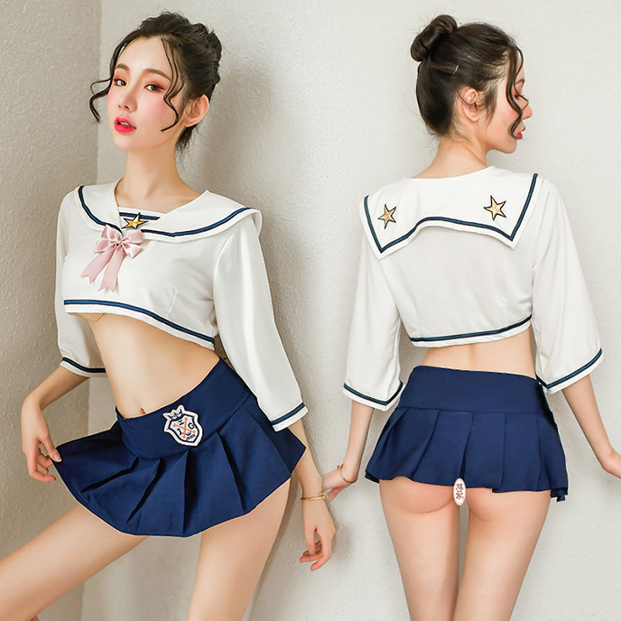 性感動漫風-學生制服裝(白藍) FX6912